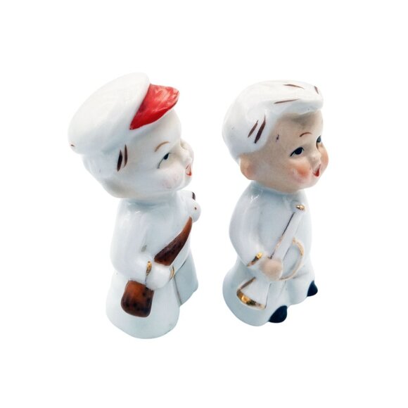 Ceramic Choir Boy Angel Baby Figures Pair Vintage w Instruments 2.75 Inch Japan - Picture 14 of 16